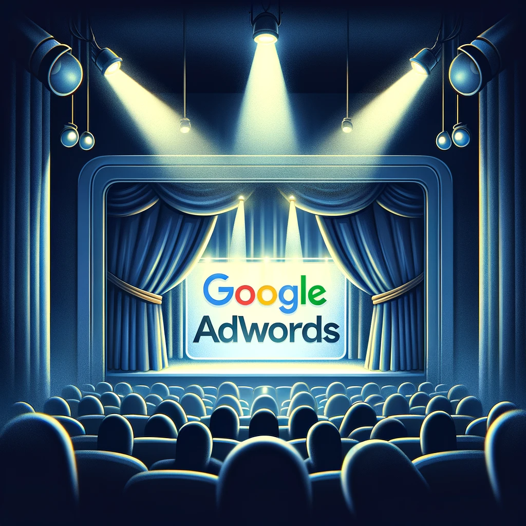 une scène de théâtre représentant Google AdWords en action