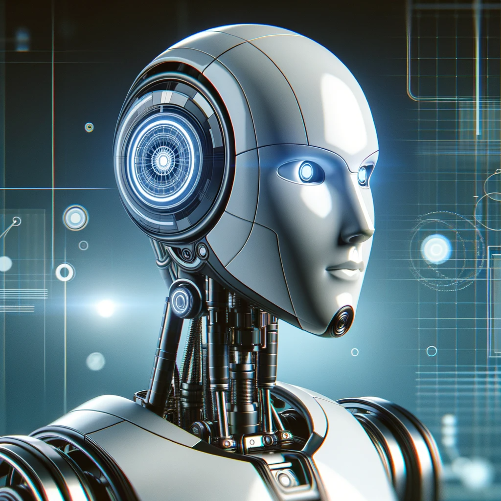 Robot Moderne Symbolisant les GPTs en Intelligence Artificielle Un robot moderne et épuré représentant le concept des GPTs dans la technologie et l'intelligence artificielle
